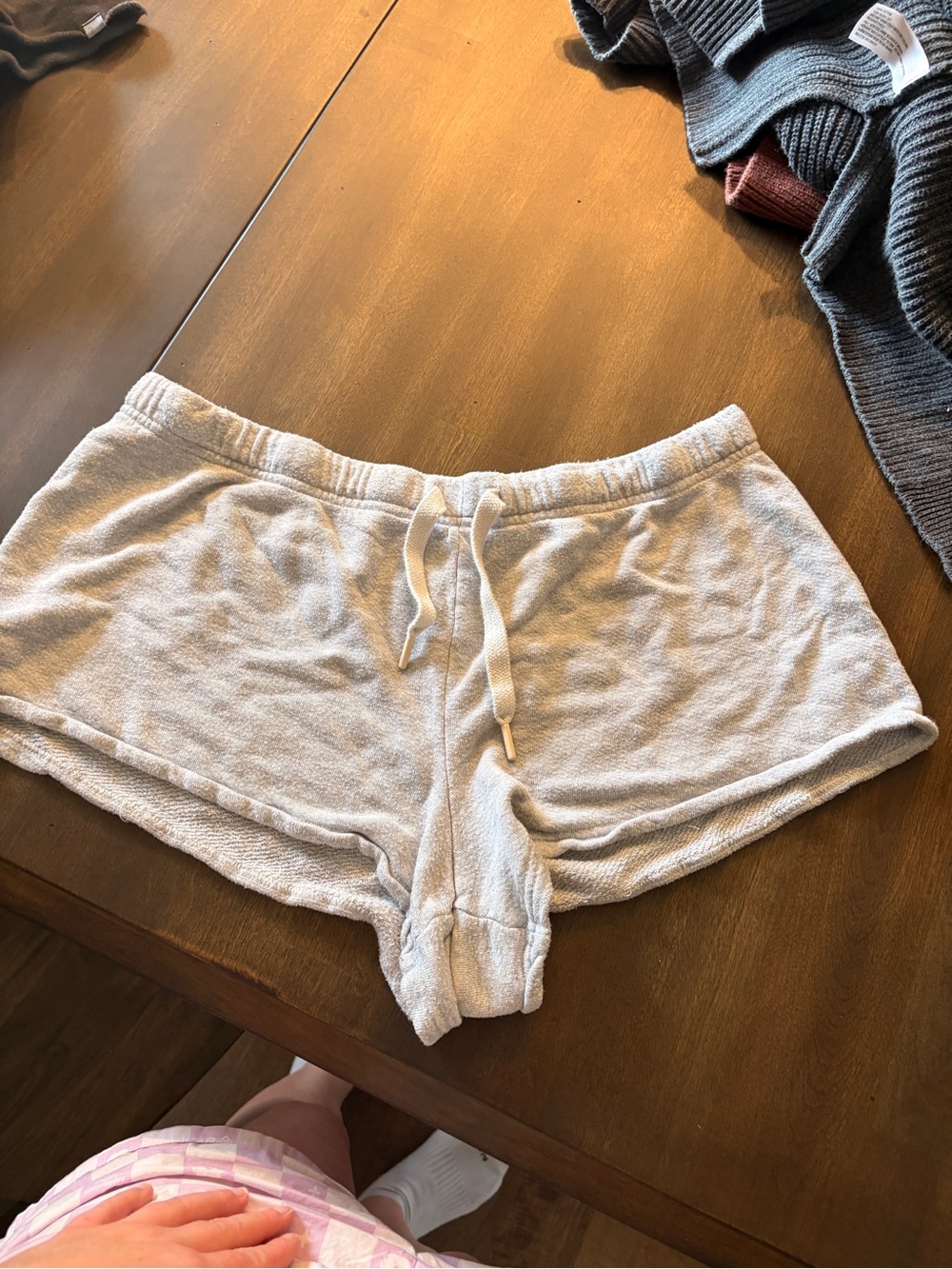 aerie Light Gray Terry Cloth Athletic Shorts